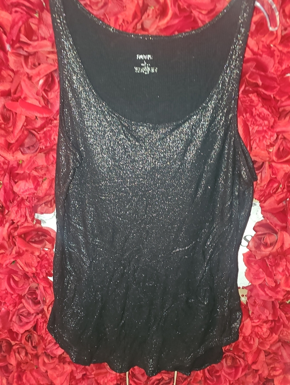 Jennifer Lopez Women's Black Shimmer Tank Top Size Large Evening